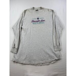Vintage Signal Sports Straight Line Bud Water Ski Tour T-Shirt XL Gray LS